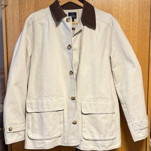 Men’s J. Crew Cream Jacket with Brown corduroy collar